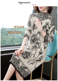 Váy đầm trung niên nữ len cao cấp
