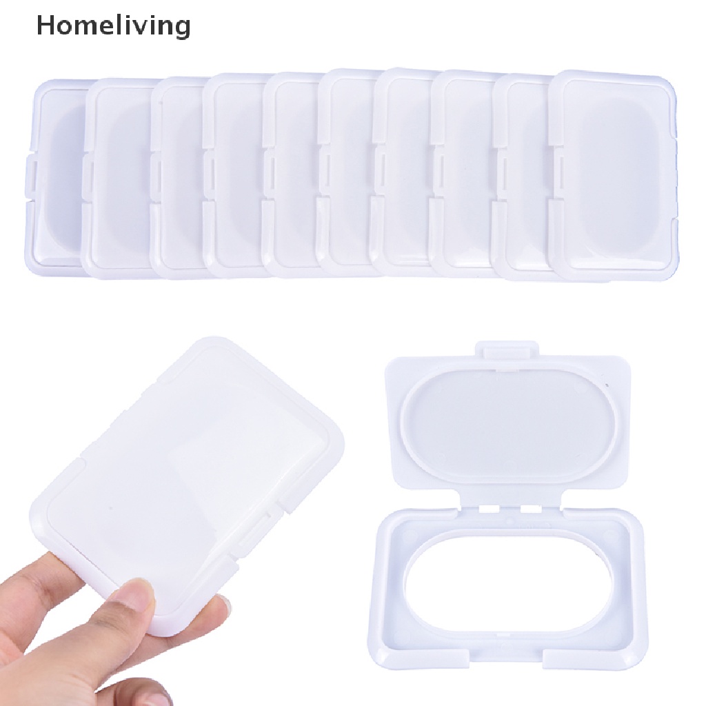 Bộ 10 Hộp Đựng Khăn Giấy Ướt Có Nắp Tái Sử Dụng Tiện Lợi Ốp