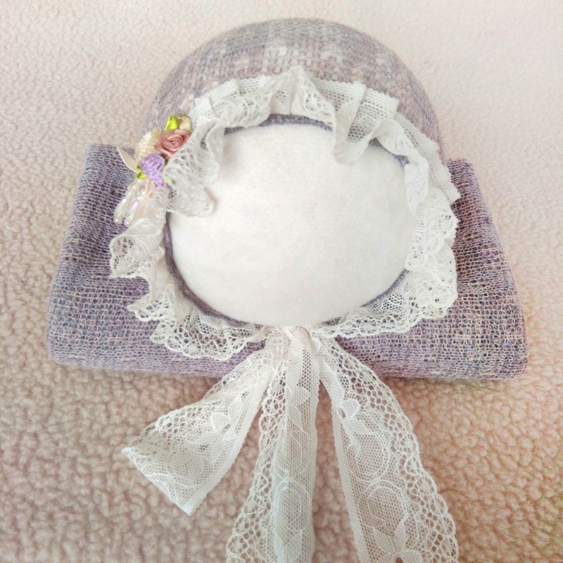 Chăn Dệt Kim Co Giãn + Mũ Trùm Dùng Làm Đạo Cụ Chụp Ảnh Cho Bé Sơ Sinh