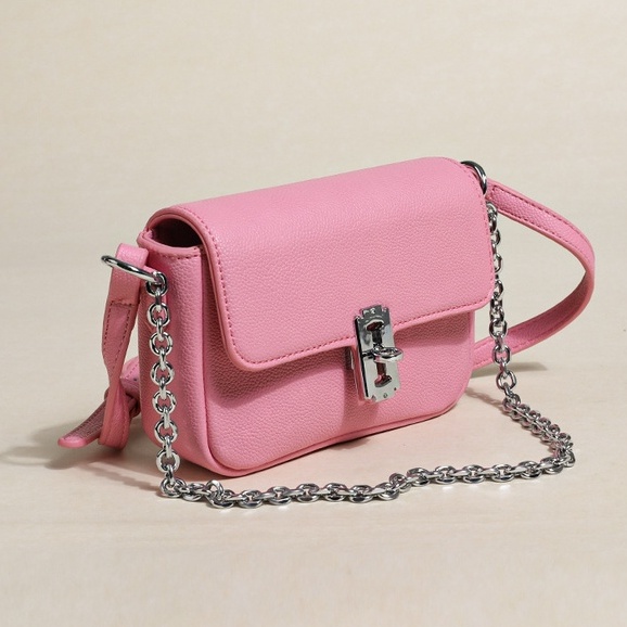 Túi Đeo Chéo Mini Hình Vuông Phối Dây Đeo Sợi Xích Thời Trang Cho Nữ