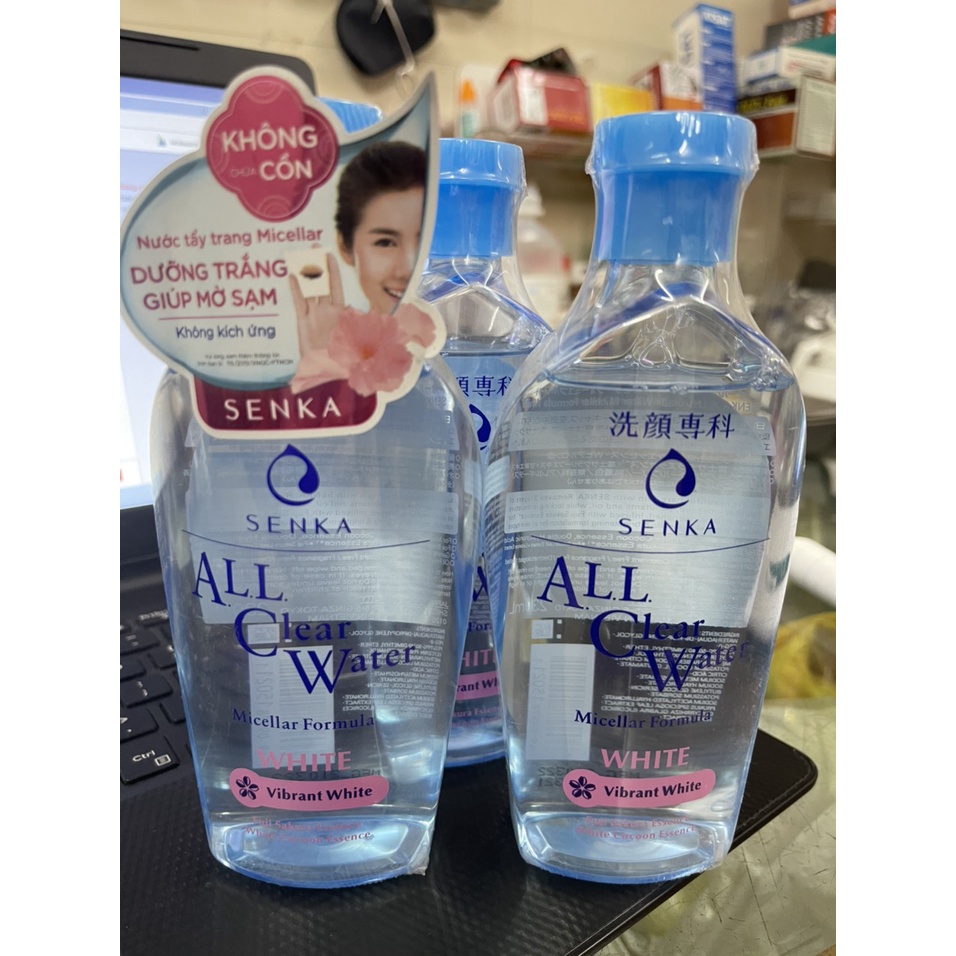 Nước tẩy trang dưỡng trắng Senka All Clear Water Micellar Formula White(hồng)