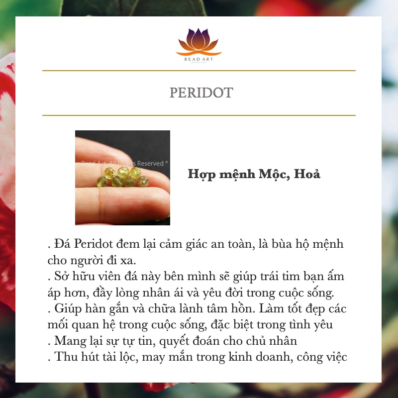 3.5MM Đá Peridot Xanh Lá  Giác Cắt, Mộc, Hoả, Đá Phối Vòng Tay Phong Thuỷ, Chuỗi Hạt S30