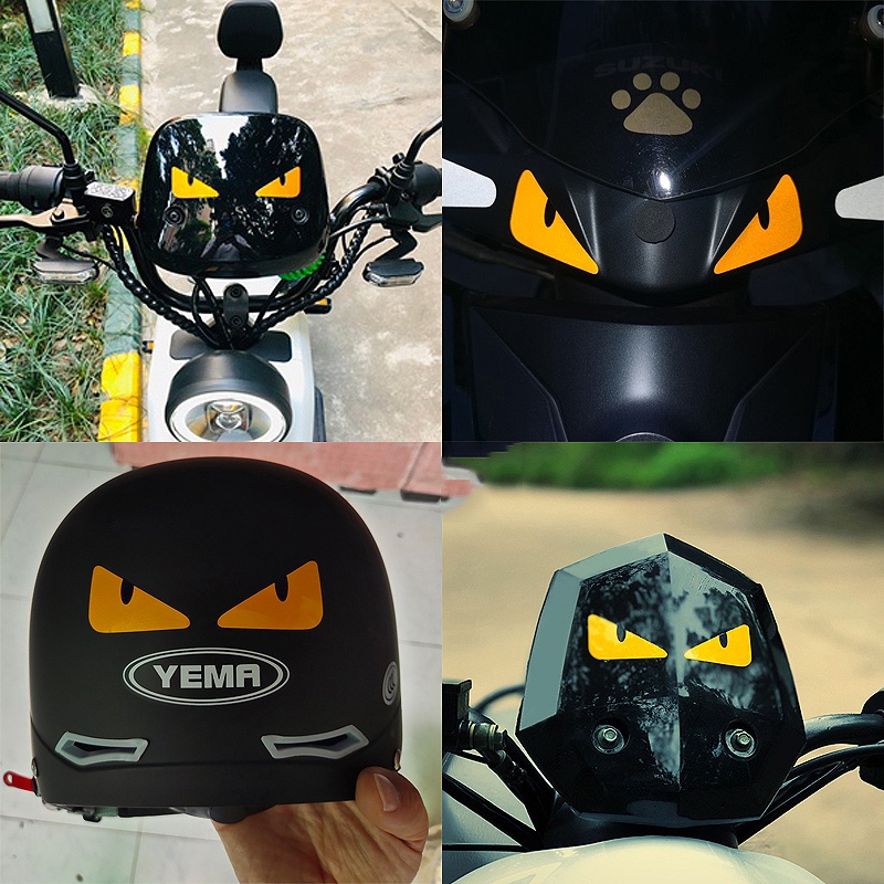 Mắt winker Anime Nhãn dán phản chiếu Dán mắt quỷ quái vật Xe đạp xe ô tô Decal không thấm nước cho Honda Beat Xrm 125