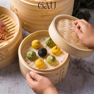 Xửng hấp tre đa năng, lồng hấp bánh bao bằng tre có nắp an toàn, tiện lợi