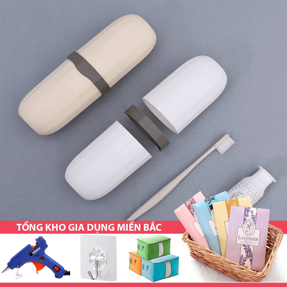 [Tổng Kho Sỉ] Hộp Đựng Bàn Chải, Kem Đánh Răng Du Lịch - Ống Đựng Kiêm 2 Cốc (HOẠ TIẾT KIM CƯƠNG)
