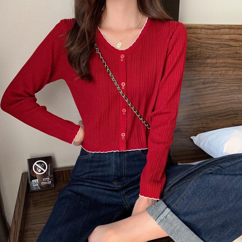 Áo khoác Cardigan dệt kim mỏng tay dài thời trang trẻ trung | BigBuy360 - bigbuy360.vn