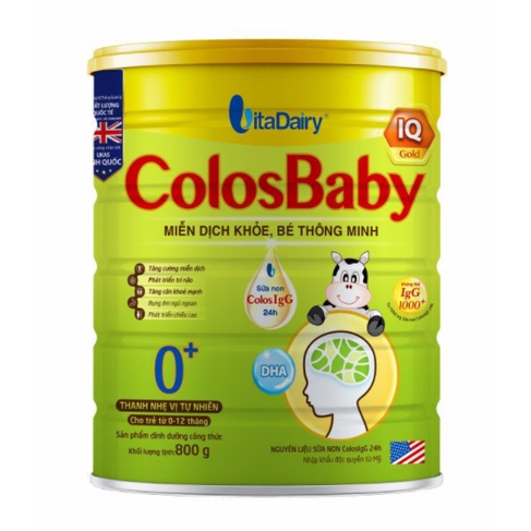 [QUÀ TẶNG KHI MUA 2 LON] SỮA BỘT COLOSBABY IQ GOLD LON 800G