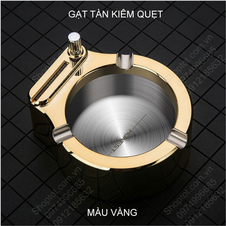 Gạt tàn kiêm quẹt thông minh 2 trong 1, đáy bằng inox
