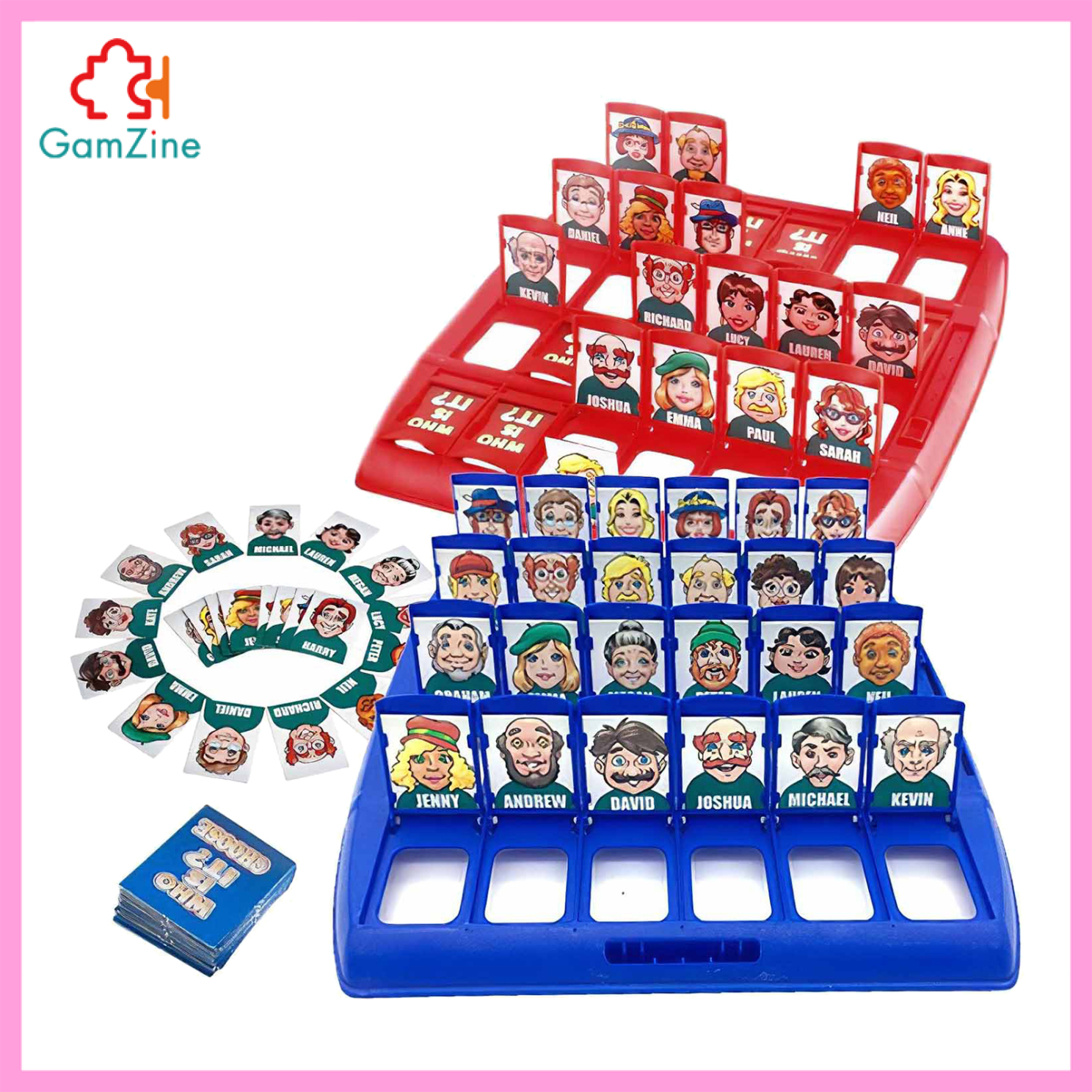 GamZine Portable Tabletop Who Is It Board Game Guessing Games Kids Family School