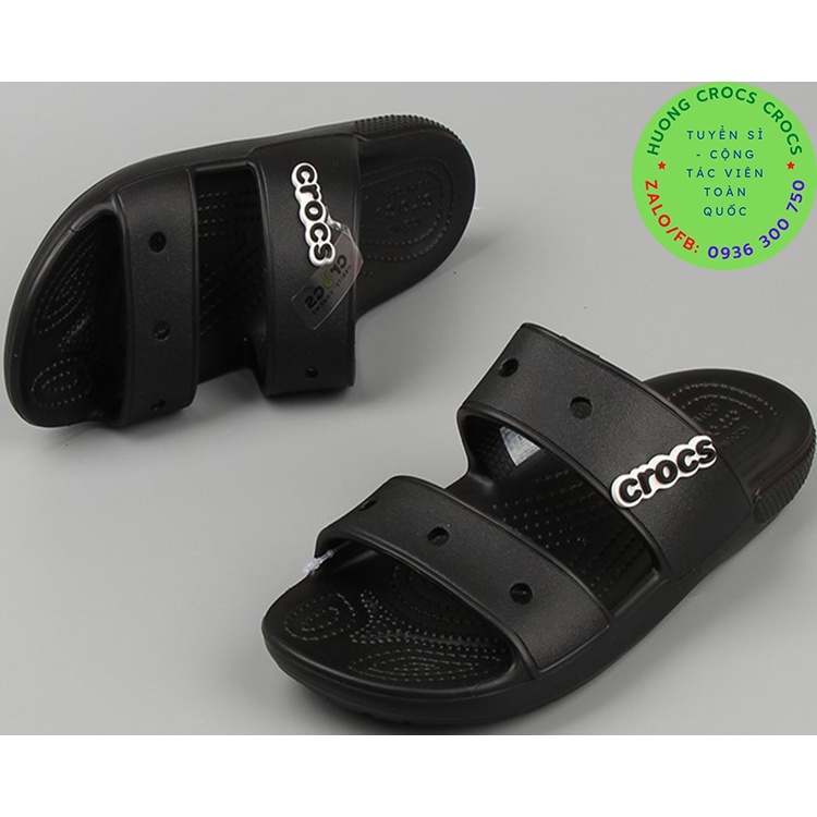 DÉP LÊ 2 QUAI NGANG CROCS BAND CLASSIC MÀU ĐEN CHO CẢ NAM VÀ NỮ HÀNG CHUẨN XỊN FULL BOX