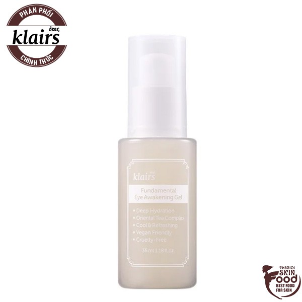 Kem Dưỡng Mắt Dạng Gel Dưỡng Ẩm, Giảm Bọng Mắt, Chống Lão Hóa Klairs Fundamental Eye Awakening Gel 35ml