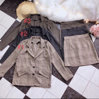 SET BLAZER KÈM CHÂN VÁY ULZZANG