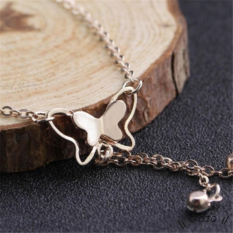 Lắc Chân Mặt Hình Bướm Đính Đá Phong Cách Hàn Quốc Thanh Lịch Cho Nữ