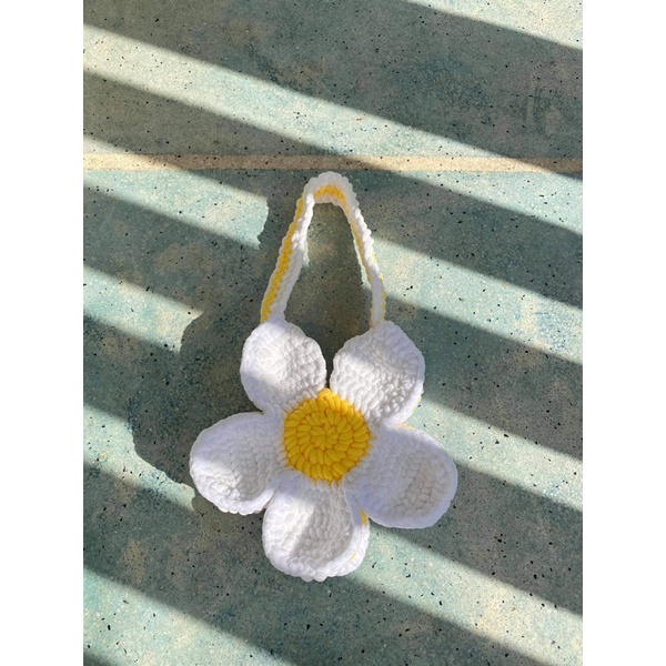 Túi bông hoa len Handmade