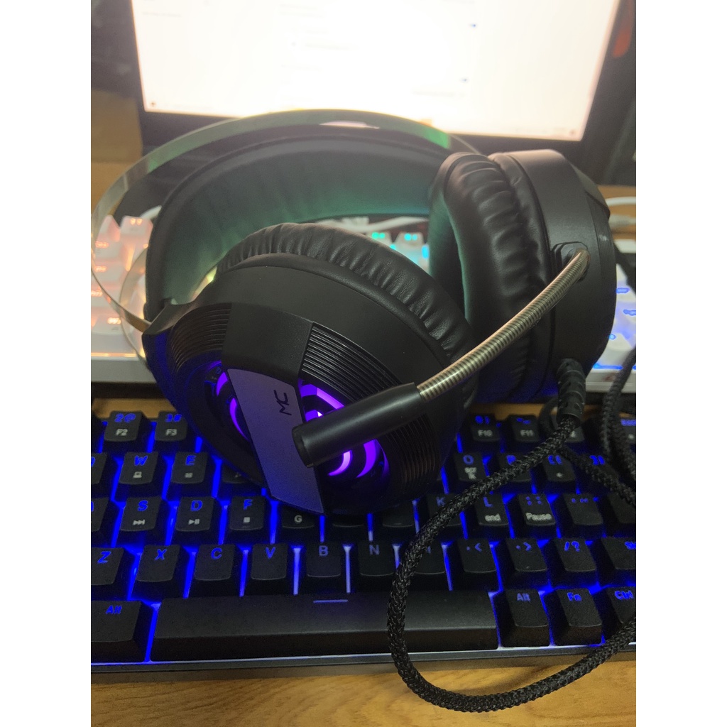 Tai nghe chụp tai máy tính GAMING MC Q9 có đèn LED đổi màu, có mic đàm thoại, headphone chơi game trên laptop, pc