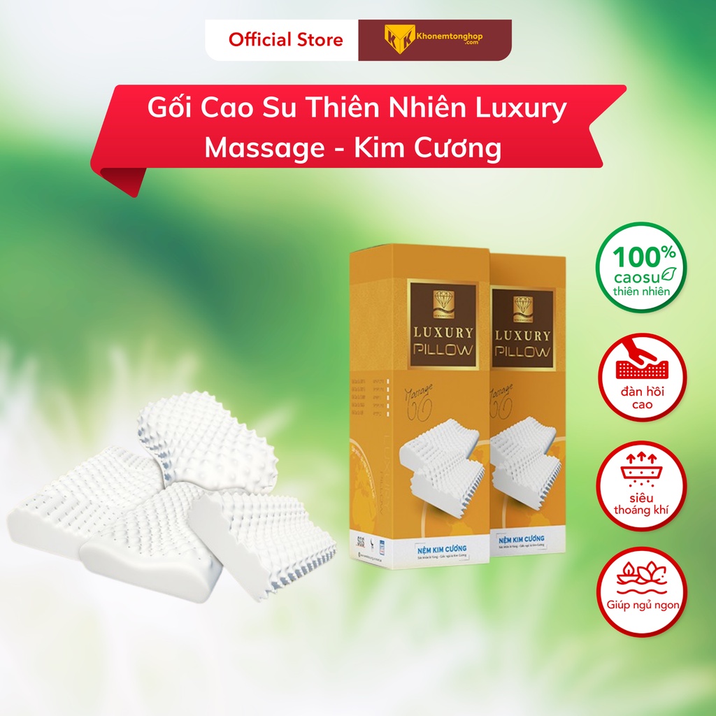 Gối Cao Su Thiên Nhiên Luxury Massage Kim Cương [Chính Hãng]