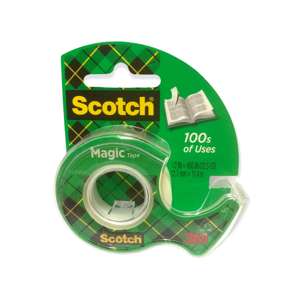 Băng dính kỳ diệu 3M Scotch kích thước 12.7mm x 11.4m Cat.104, trong suốt, bám dính tốt, viết lên được