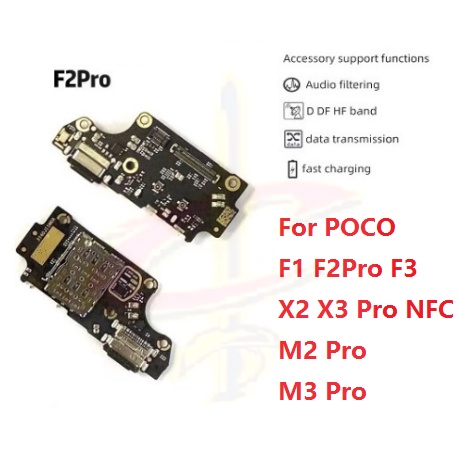 Bảng Mạch Cổng Sạc Cho Điện Thoại Xiaomi POCO F1 F2 F3 X2 X3 Pro NFC Mi 6X A2 M2 M3