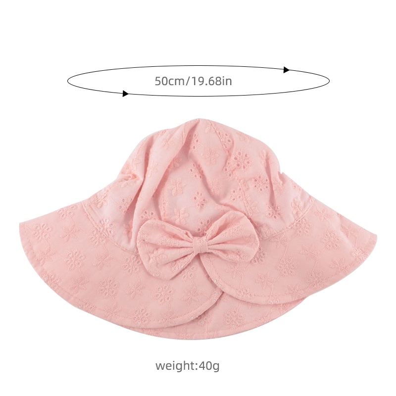 Nón Tai Bèo Bằng Cotton Thoáng Khí Thêu Họa Tiết Dễ Thương Thời Trang Mùa Hè Cho Bé Gái