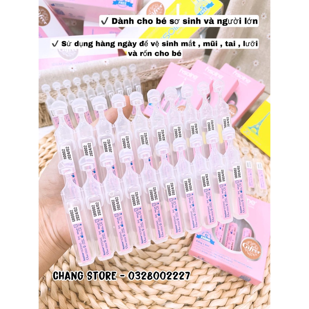 [CHÍNH HÃNG] Hộp 40 Tép Nước Muối Sinh Lý Hồng/ Vàng Fysoline Xuất Xứ Pháp