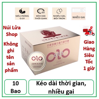 Bao cao su OZO Gân gai, Siêu mỏng, Kéo dài thời gian - Hộp 10 bao