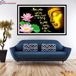 Tranh đính đá, tranh thêu chữ thập phật tổ VS483 DV6492 DD9702 (80cm x 50cm)