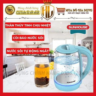 Ấm siêu tốc Bình siêu tốc thủy tinh, ấm đun nước Sunhouse 1215