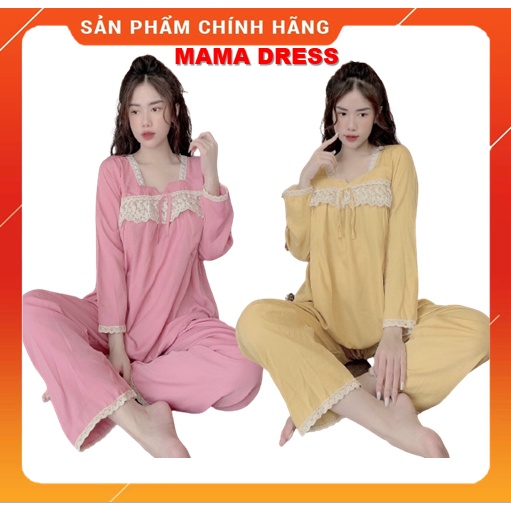 Bộ sau sinh dài tay đẹp giá rẻ bộ đồ bầu ĐẸP chất ĐŨI LỤA mềm mại có khóa cho bé ti B09