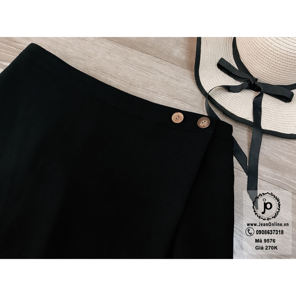 Chân Váy Dài Vạt Chéo Nút (MS 9576) Chân váy dài, thời trang công sở bigsize | BigBuy360 - bigbuy360.vn