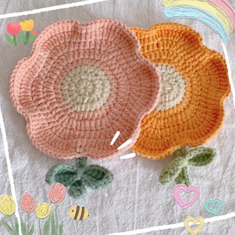 Miếng lót ly decor len handmade