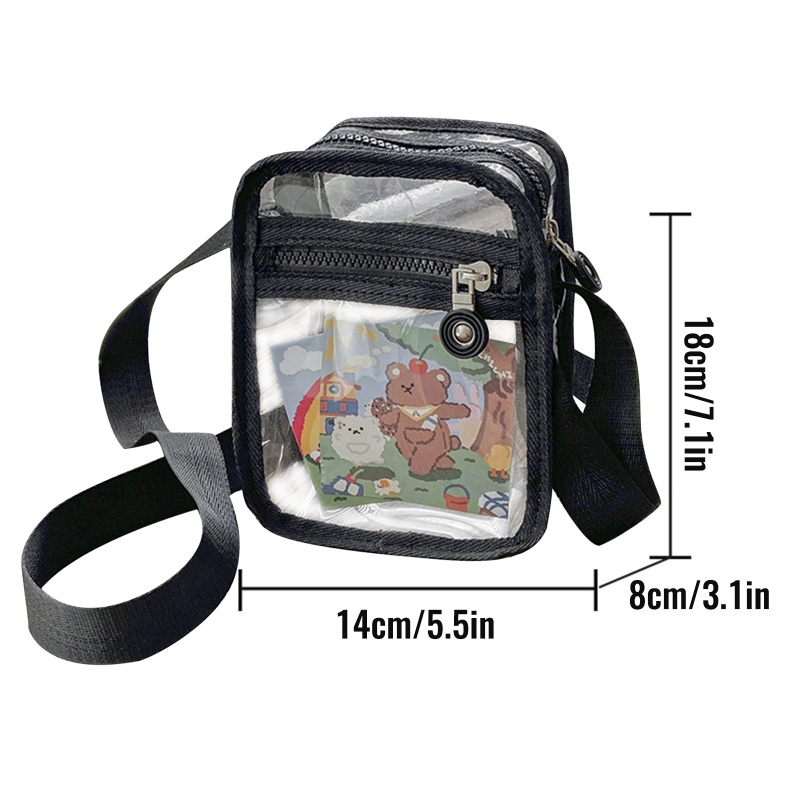 Túi Đeo Chéo Bằng Nhựa Trong Suốt Cỡ Nhỏ Chống Thấm Nước Thời Trang Cho Nữ