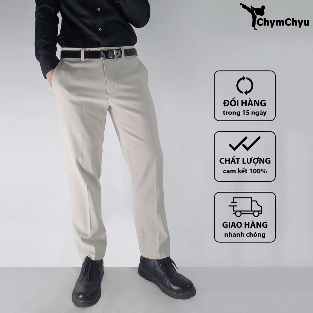 Quần Tây Nam Cao Cấp ChymChyu Đẹp Ống Đứng Màu Trắng