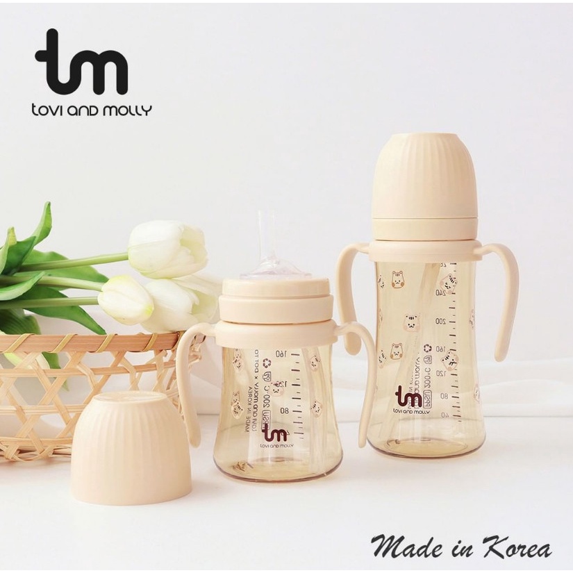 Bình hút, bình tập hút TM Tovi and Molly DOT RAMY chính hãng Hàn Quốc cho bé 180ml/ 280ml