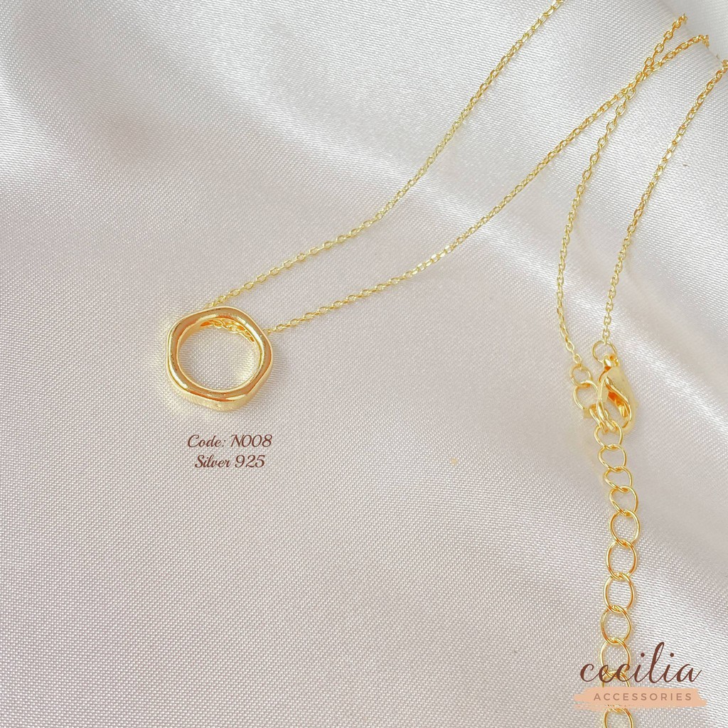 Dây chuyền vòng cổ vàng mặt nhẫn vòng tròn N008