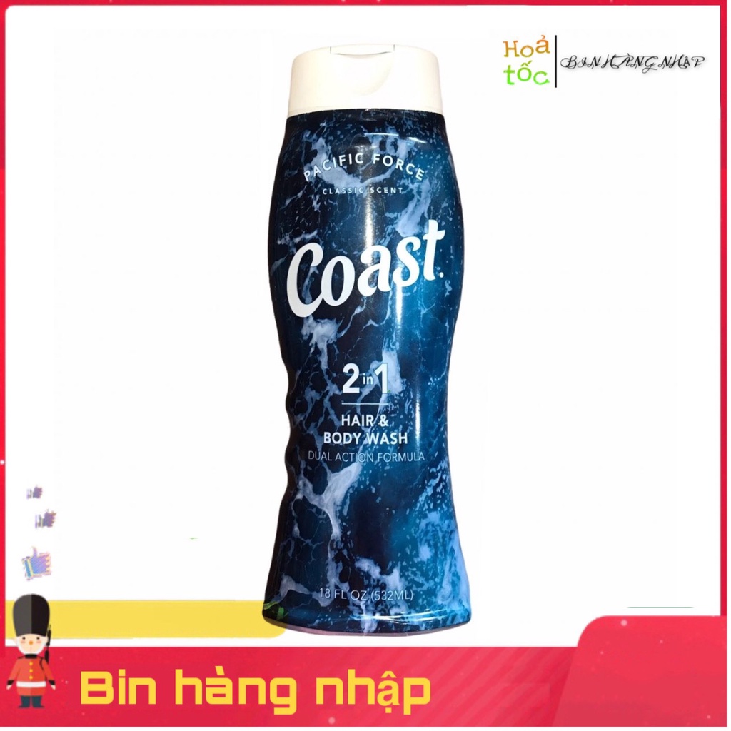 Dầu gội và tắm Coast Mỹ 532ml