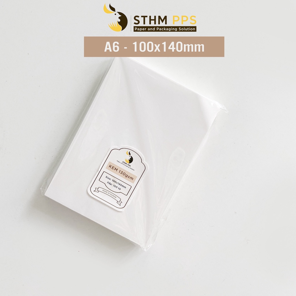 100 tờ giấy kem 130gsm - A4 A5 A6 - Dùng in ấn, vẽ phác thảo, ghi chú - STHM PPS