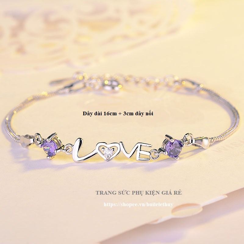 Vòng tay nữ chữ Love bạc ý 925-LT33