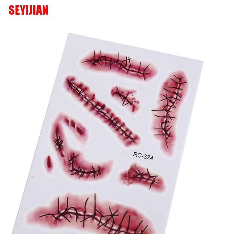 Bộ 5 Hình Xăm Dán Vết Sẹo Kinh Dị Hóa Trang Halloween