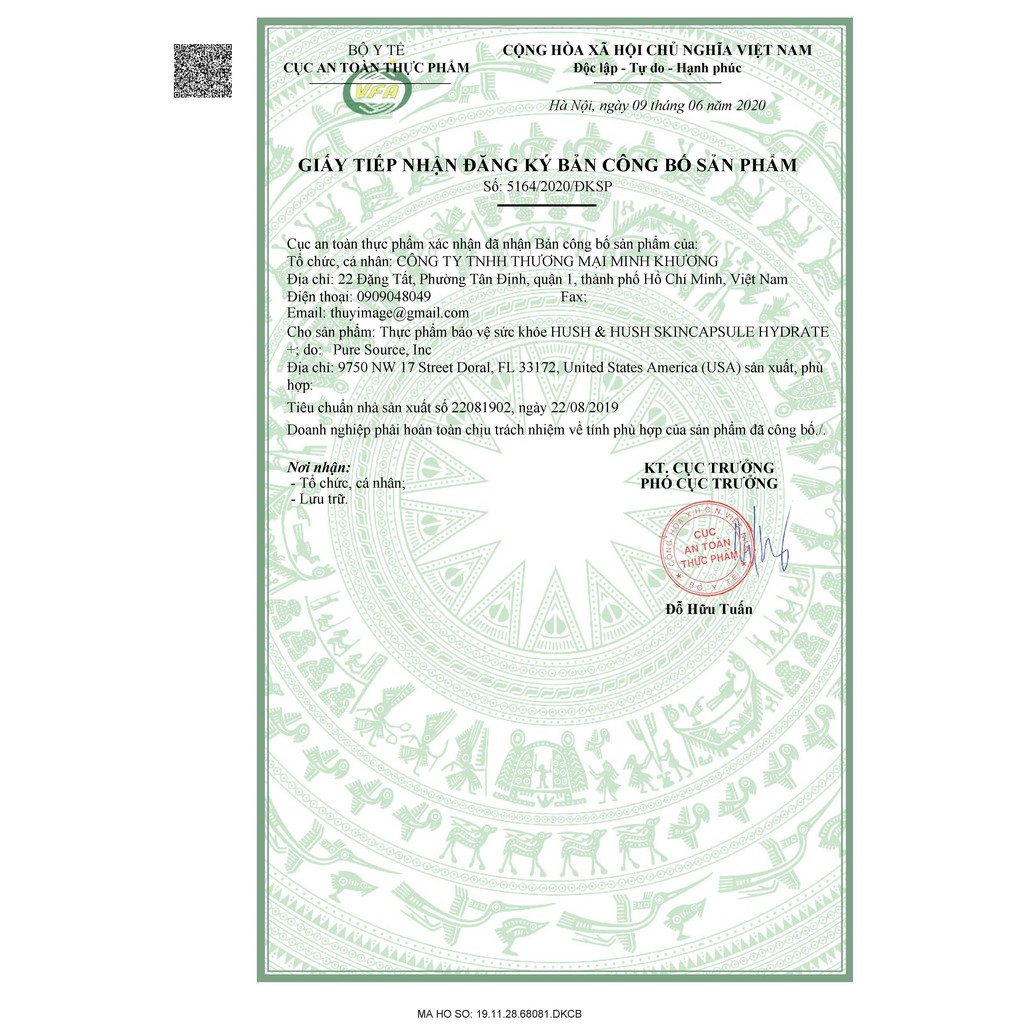 [CÓ TEM - CHÍNH HÃNG] Viên Uống Cấp Ẩm Giúp Da Căng Bóng Mọng Nước Image Hush & Hush SkinCapsule Hydrate+ | Thế Giới Skin Care