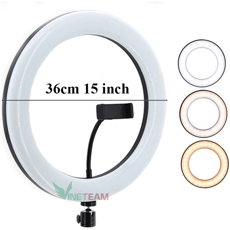 Đèn led livestream giá rẻ 26cm 30cm 36cm 3 chế độ đèn và nhiều loại chân đế giá đỡ