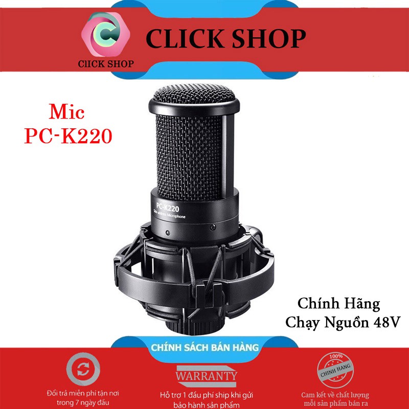 Mic Thu Âm Takstar PC-K220 là micro thu âm condenser 48v, màu đen huyền bí, cá tính, nối tiếp thành công Takstar PC-K200