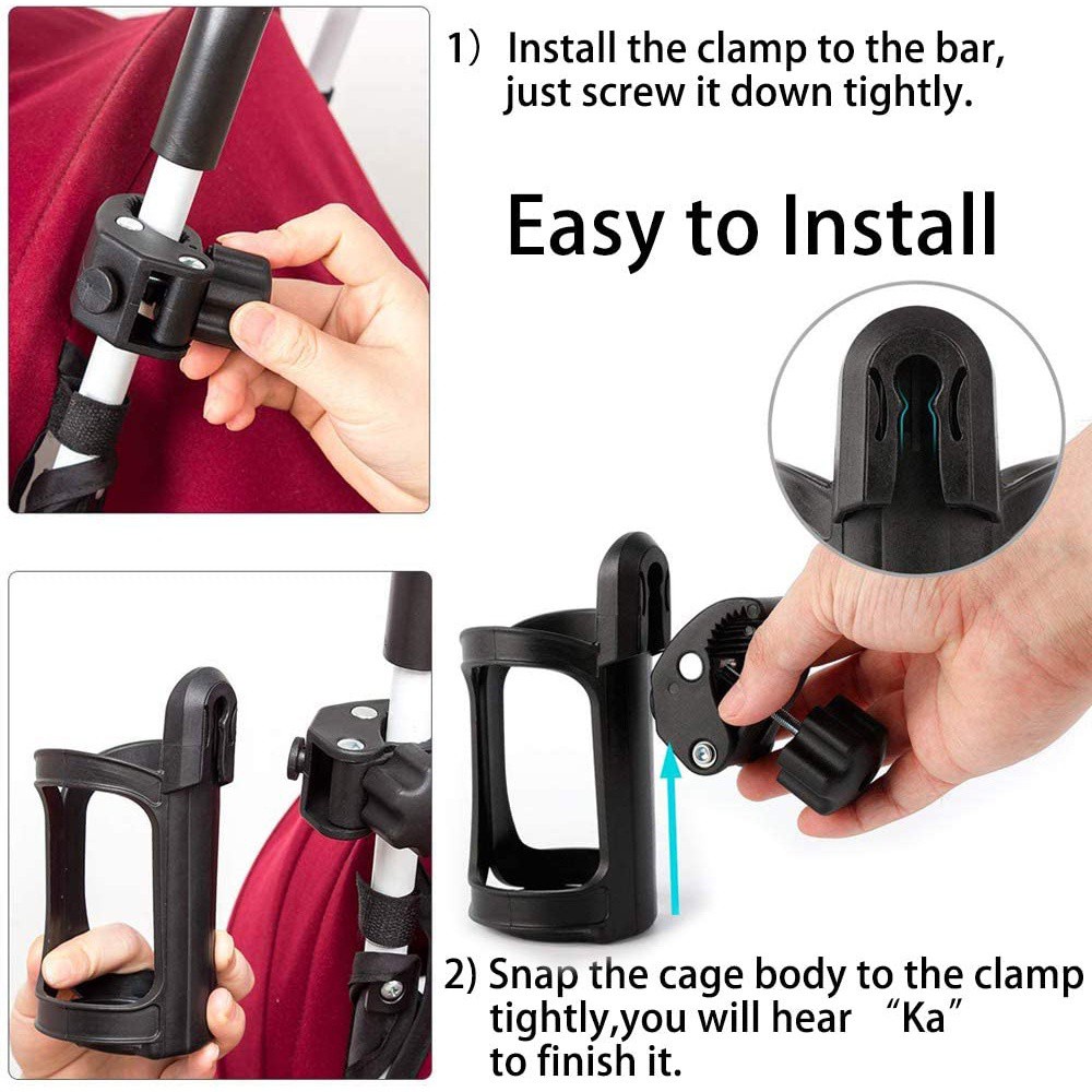 Giá Đỡ Bình Nước Xoay 360 Độ Chống Trượt Có Thể Điều Chỉnh Cho Xe Đạp/Xe Máy