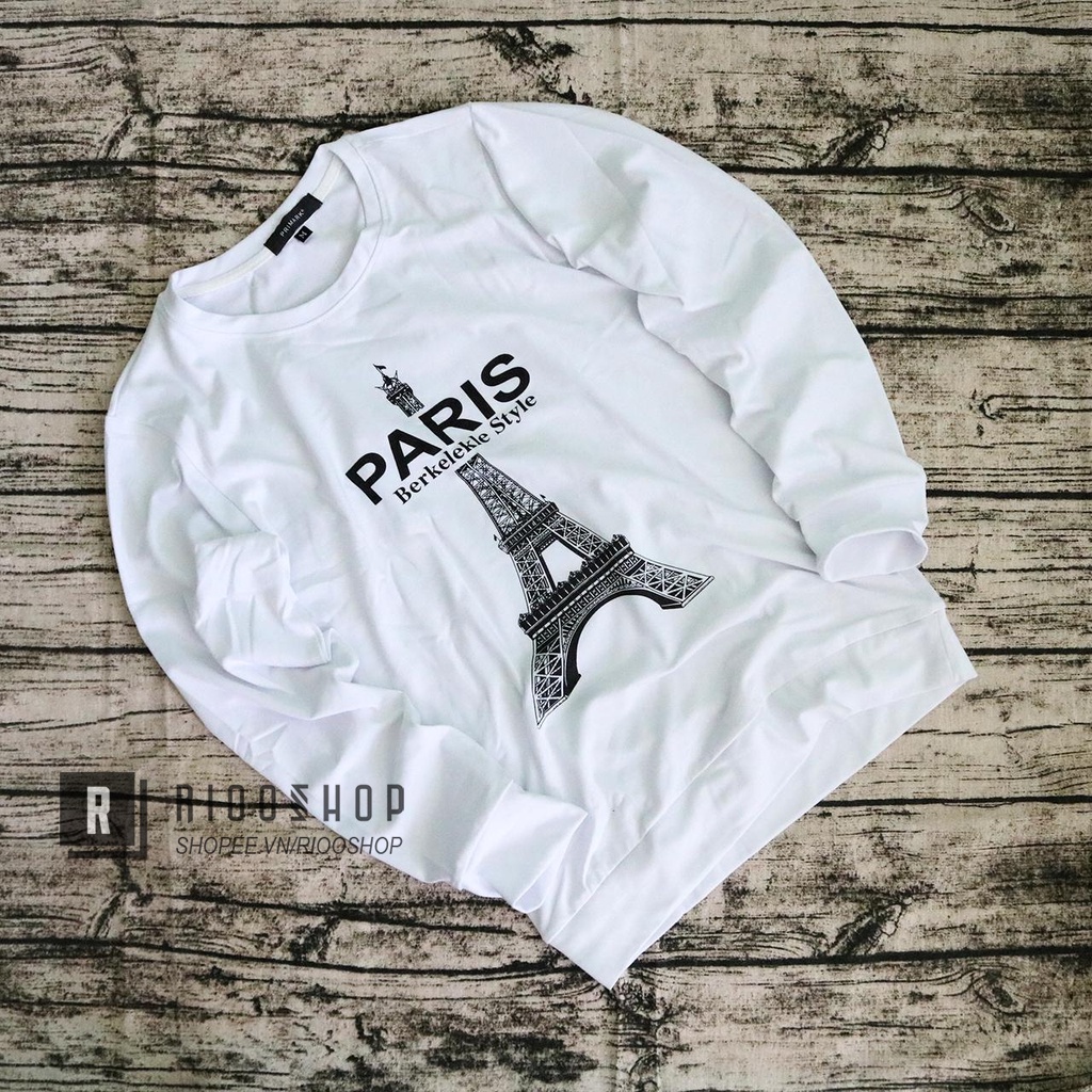 Áo thun nam tay dài hàn quốc tháp Paris cực đẹp mới RKL017 - áo phông nam dài tay đẹp Riooshop
