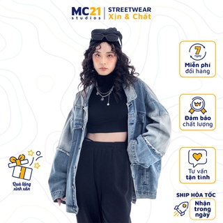 Áo khoác denim MINIONCLOTHING21 oversize jacket Unisex dáng rộng chất bò cao cấp dày dặn Streetwear A3023