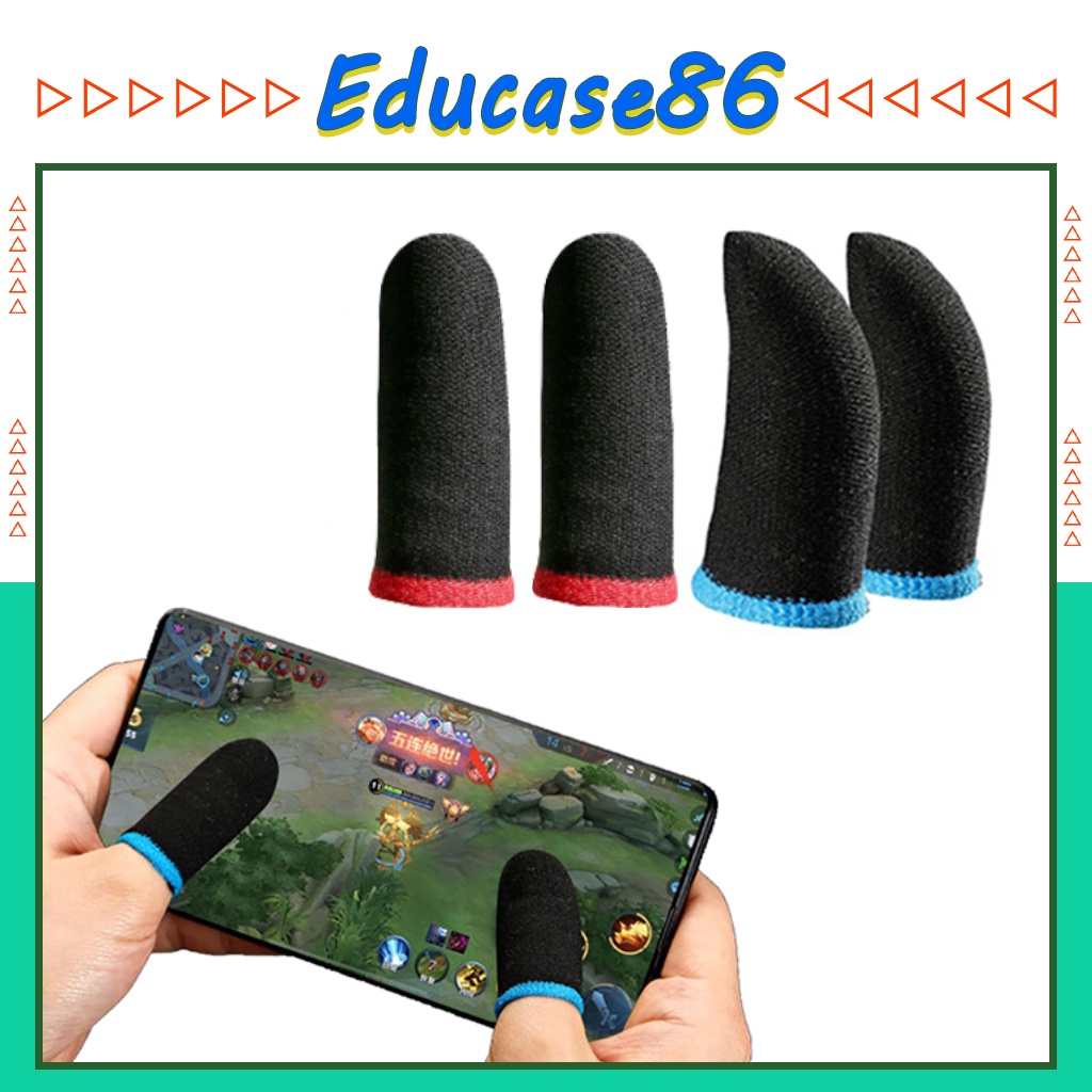 SET 2 Găng tay chơi game FF, PUBG, Liên Quân - Bao tay chơi game mobile siêu nhạy, Sợi cabon cảm ứng siêu mượt Eduacse86