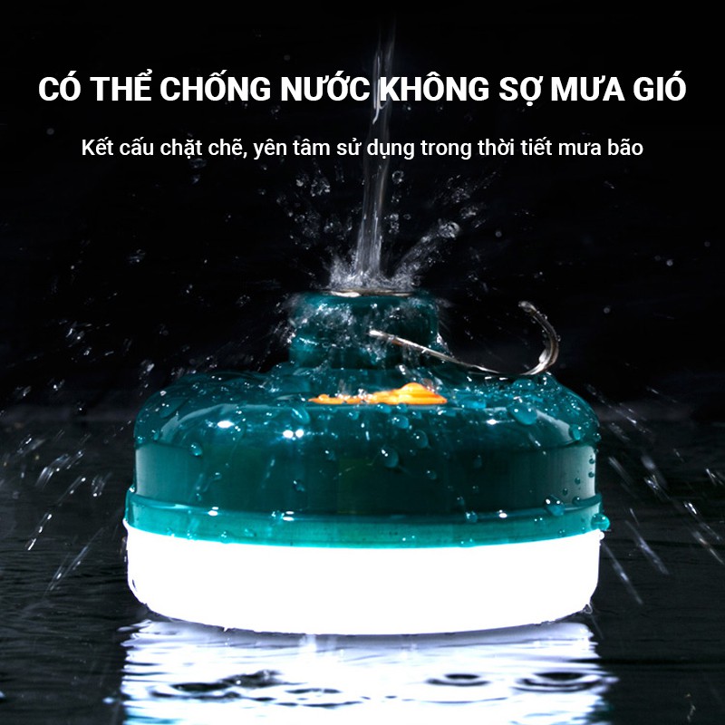 Đèn LED siêu sáng sạc tích điện C12 công suất 12W/24W/36W có móc treo, đầu hút nam châm, chống nước, chất liệu nhựa PP