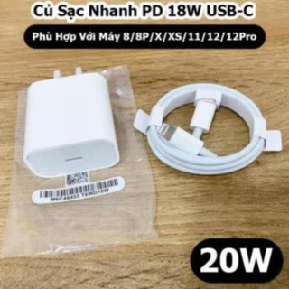 Bộ củ sạc và cáp sạc nhanh cho iphone dây sạc dài 1m siêu bền tích hơp sạc nhanh 18w 20w ,phù hợp cho iphone và android
