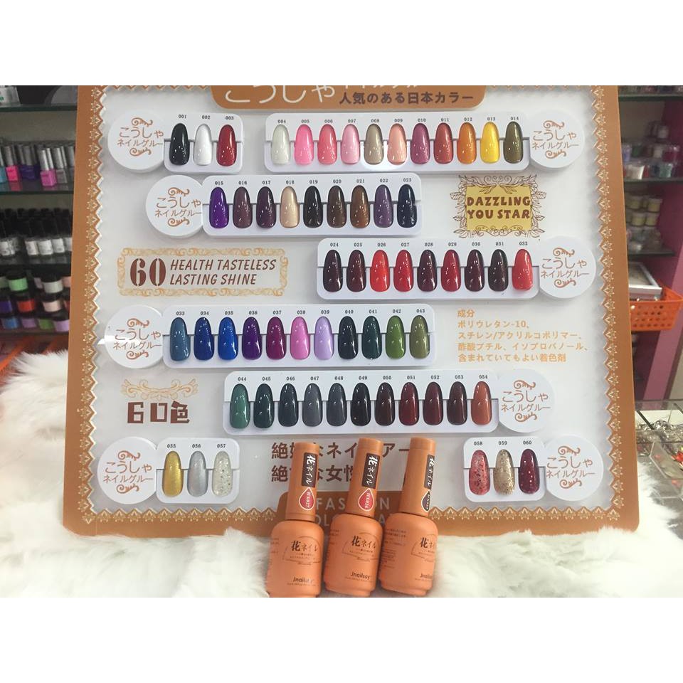 Sơn Gel Nhật Hana Nail ( Mã 1-25 ) 60 màu sắc đẹp tự nhiên - Chất Sơn dẻo mịn, Lên màu Chuẩn - Lẻ 1 Chai 15ml