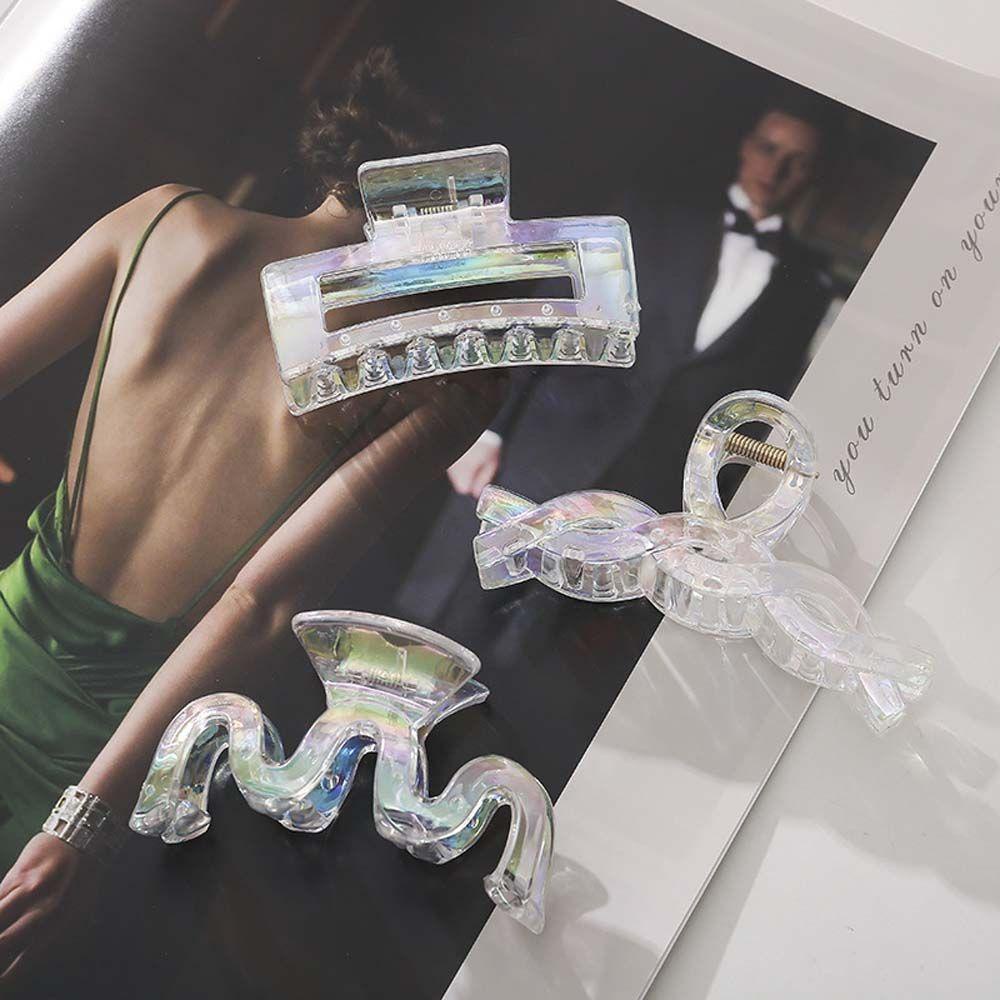 Kẹp Tóc Nhựa Acrylic Trong Suốt Thiết Kế Đơn Giản Phong Cách Hàn Quốc Cho Nữ