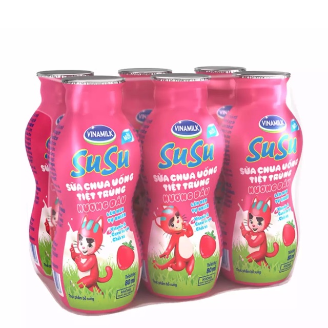 Thùng 48 Hộp ( 8 lốc) sữa chua uống SuSu đủ vị chai 80ml